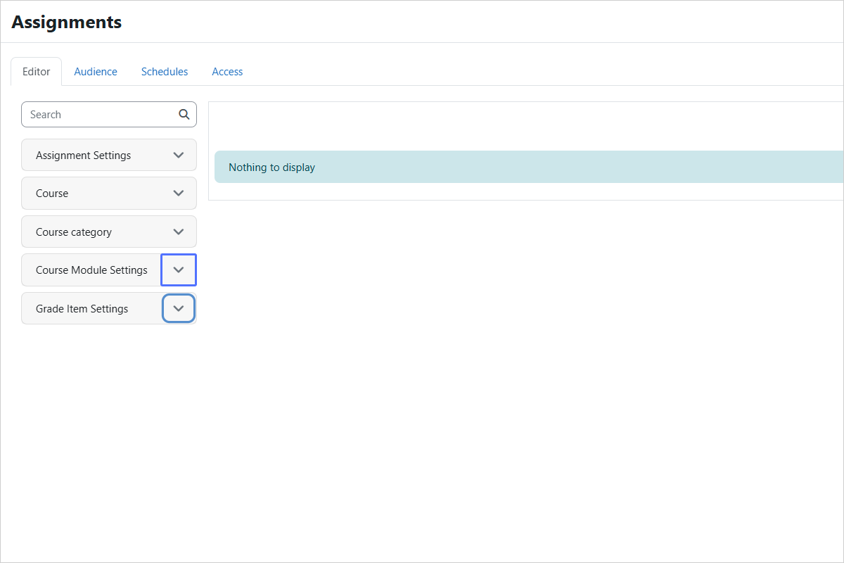 Showing/Hiding Course Module Settings (Edit Mode)
