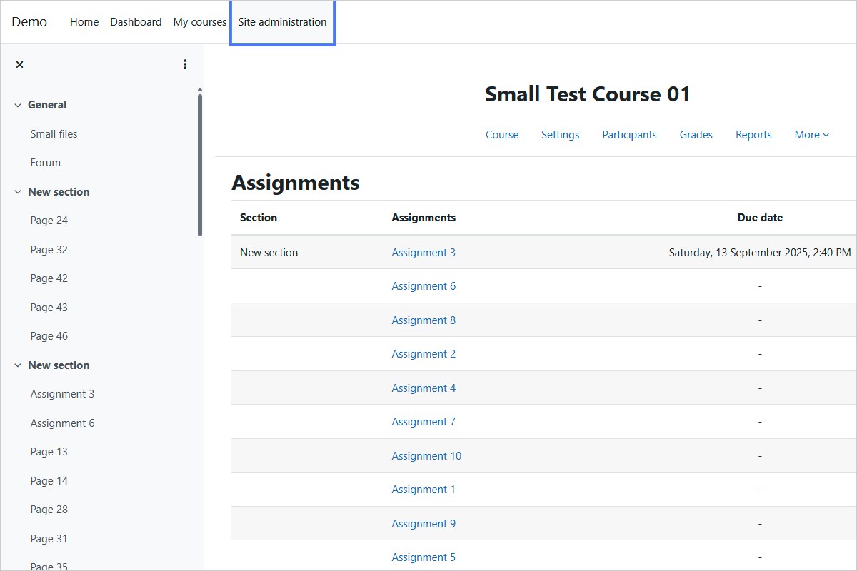 Accessing Site Administration