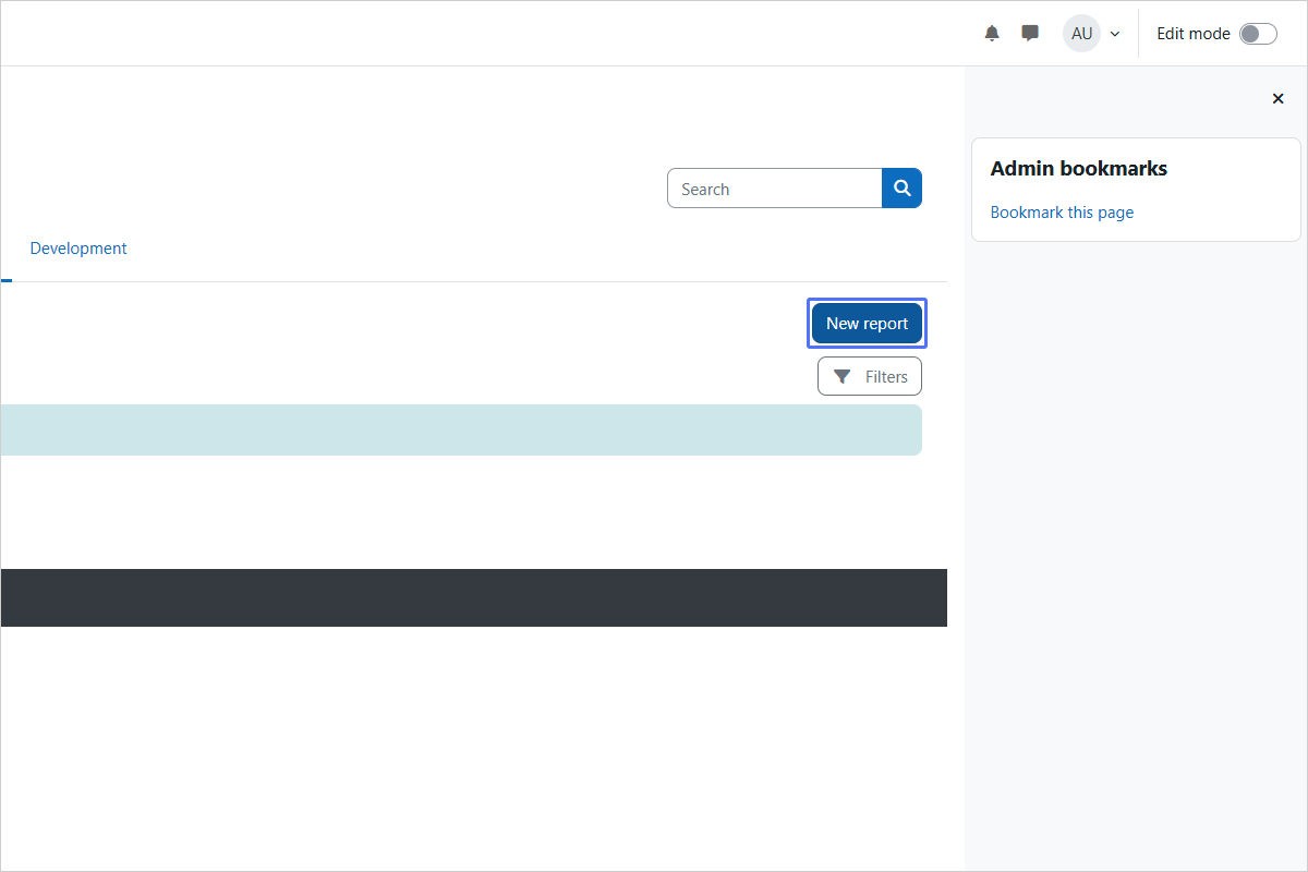 Creating a New Report