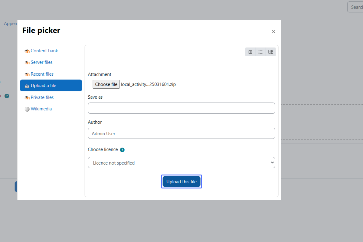 Uploading the Plugin File