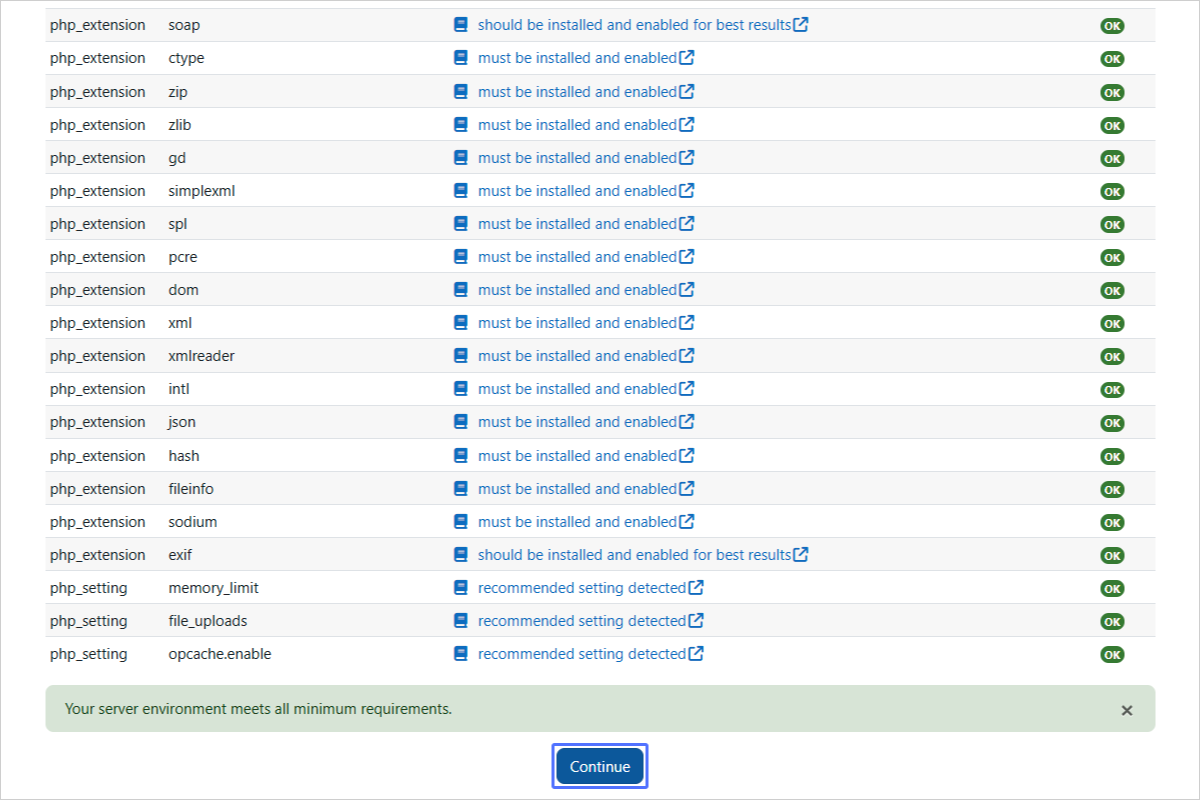 Confirming Moodle Upgrade